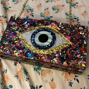 Beautiful evil eye clutch
